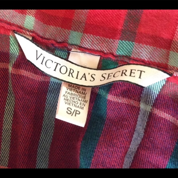 Victoria’s Secret flannel pajama set red/blue size S - Picture 5 of 5